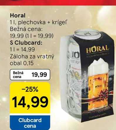 Horal 1l, plechovka + krígel' 