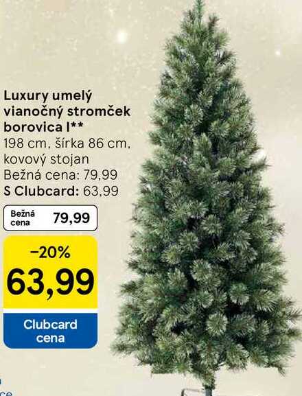 Luxury umelý vianočný stromček borovica 1** 198 cm, šírka 86 cm