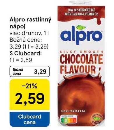 Alpro rastlinný nápoj viac druhov, 1l