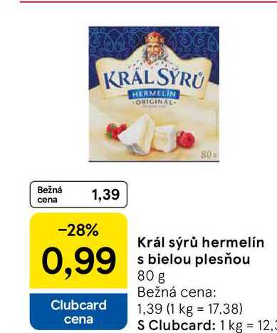 Král sýrů hermelín 80g