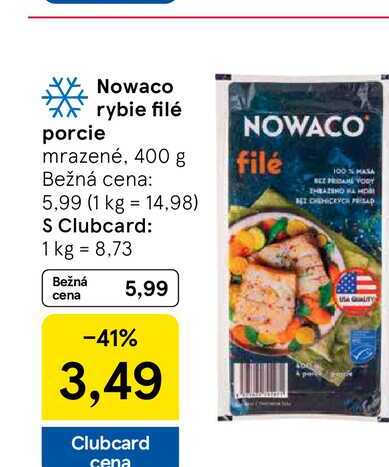 Nowaco rybie filé porcie mrazené, 400 g