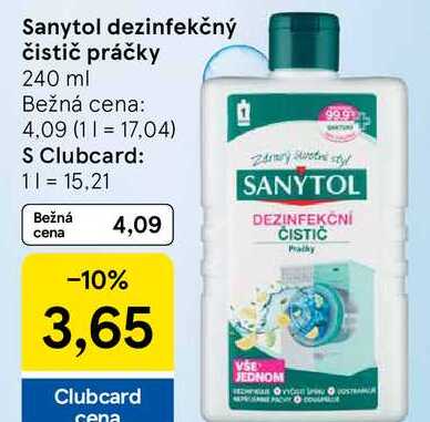 Sanytol dezinfekčný čistič práčky 240 ml 