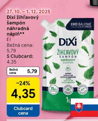 Dixi žihľavový šampón náhradná náplň 1L