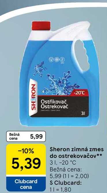 Sheron zimná zmes do ostrekovačov 3l -20 °C