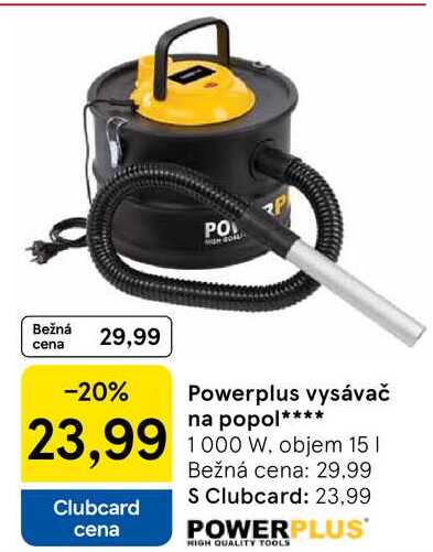 Powerplus vysávač na popol