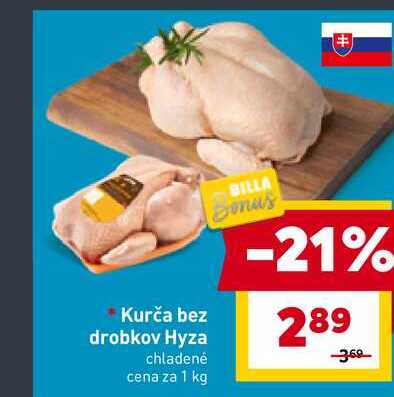Kurča bez drobkov Hyza chladené cena za 1 kg