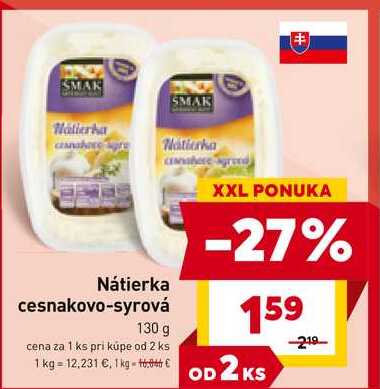 Nátierka cesnakovo-syrová 130 g