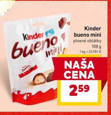 Kinder bueno mini plnené oblátky 108 g