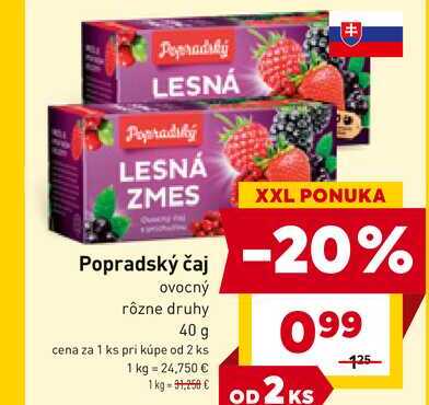 Popradský čaj ovocný rôzne druhy 40 g