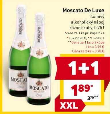 Moscato De Luxe šumivý alkoholický nápoj rôzne druhy, 0,75l