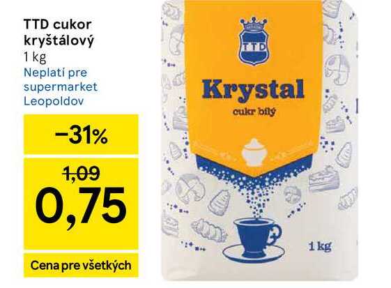 TTD cukor kryštálový 1 kg 