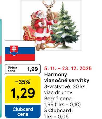 Harmony vianočné servítky 3-vrstvové, 20 ks