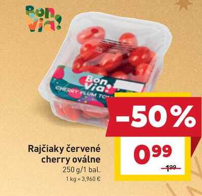 Rajčiaky červené cherry oválne 250 g/1 bal.