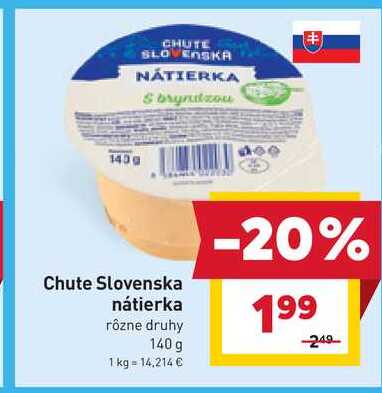 Chute Slovenska nátierka rôzne druhy 140g