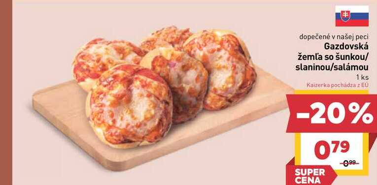 Gazdovská žemľa so šunkou/ slaninou/salámou 1 ks 