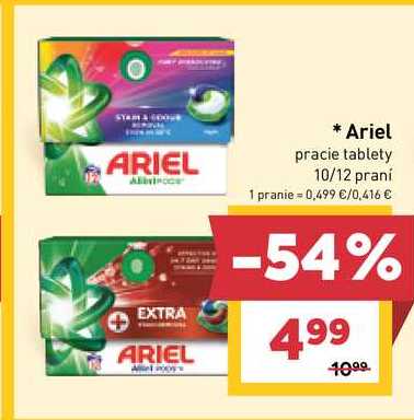Ariel pracie tablety 10/12 praní 