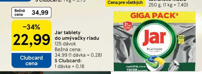 Jar tablety do umývačky riadu 125 dávok 