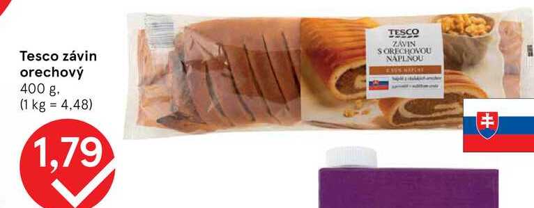 Tesco závin orechový 400 g