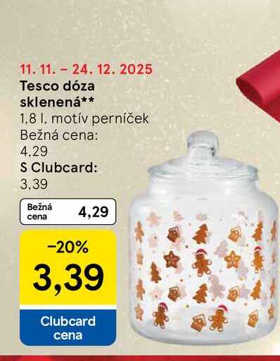 Tesco dóza sklenená 1,8l