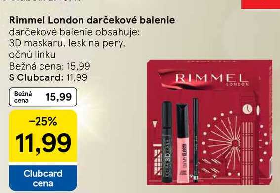 Rimmel London darčekové balenie darčekové balenie obsahuje: 3D maskaru, lesk na pery očnú linku