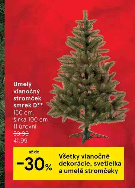 Umelý vianočný stromček smrek D 150 cm, šírka 100 cm 11 úrovní