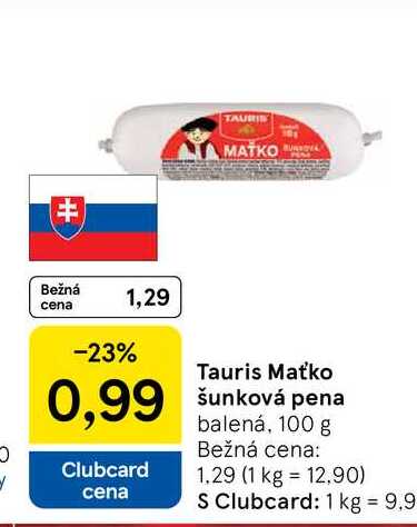 Tauris Maťko šunková pena balená, 100 g