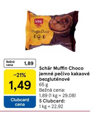 Schär Muffin Choco jemné pečivo kakaové bezgluténové 65 g