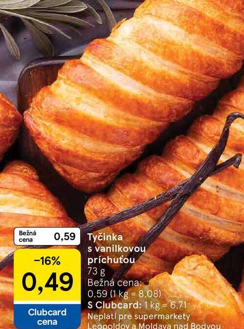 Tyčinka s vanilkovou príchuťou 73 g