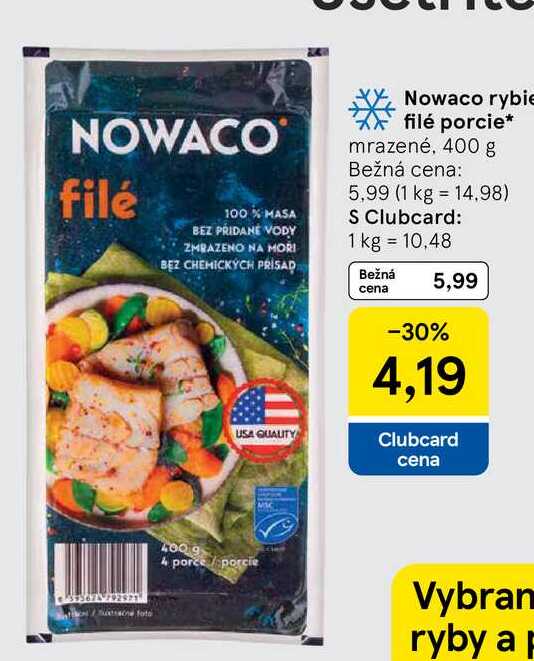 Nowaco rybie filé porcie mrazené, 400 g