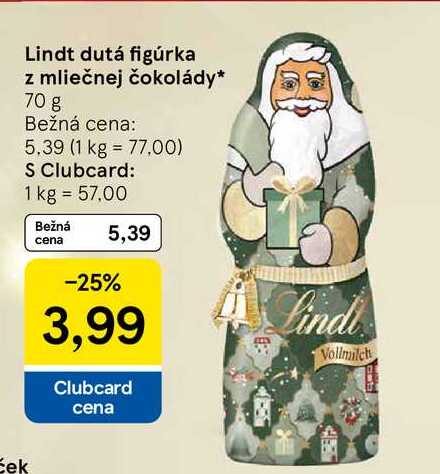 Lindt dutá figúrka z mliečnej čokolády 70 g 