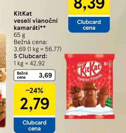 KitKat veselí vianoční kamaráti 65 g 