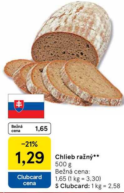 Chlieb ražný 500 g
