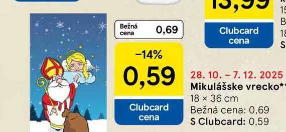 Mikulášske vrecko 18 x 36 cm