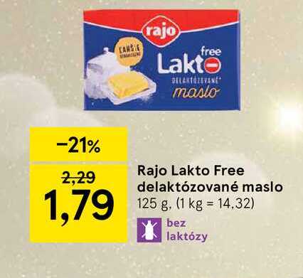 Rajo Lakto Free delaktózované maslo 125 g