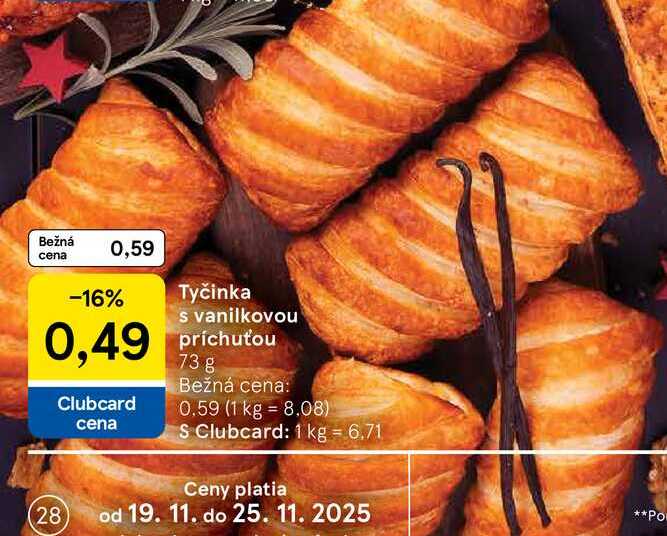 Tyčinka s vanilkovou príchuťou 73 g 