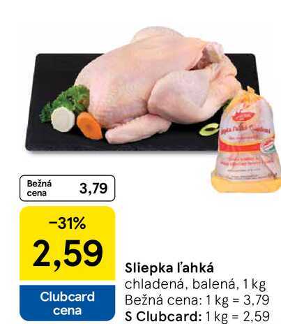 Sliepka ľahká chladená, balená, 1 kg 