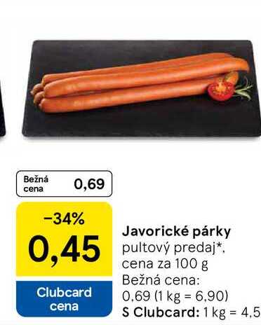 Javorické párky 100 g