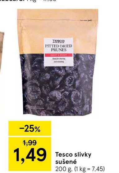 Tesco slivky sušené 200 g