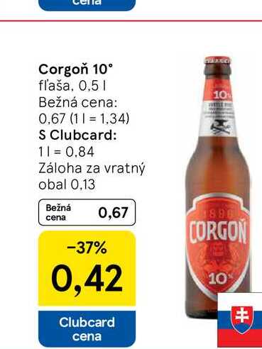 Corgoň 10° fľaša, 0,5l