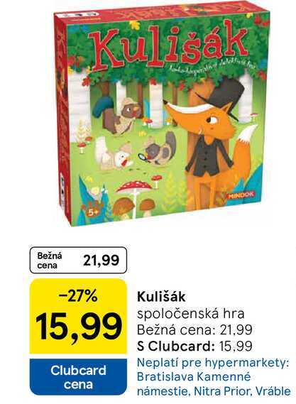 Kulišák spoločenská hra 