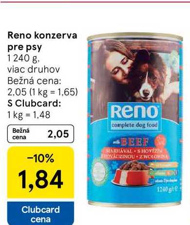 Reno konzerva pre psy 1240 g