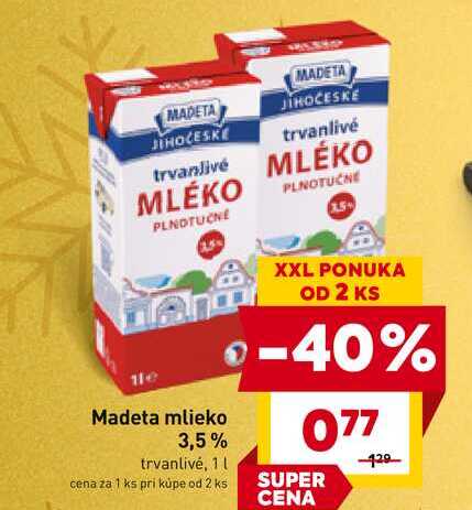 Madeta mlieko 3,5% trvanlivé, 1l