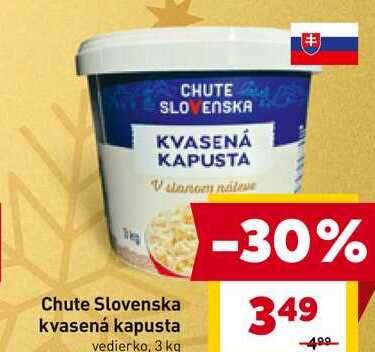 Chute Slovenska kvasená kapusta vedierko, 3 kg