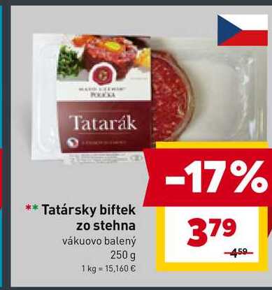 Tatársky biftek zo stehna vákuovo balený 250 g 