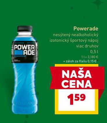 Powerade nesýtený nealkoholický izotonický športový nápoj viac druhov 0,5l