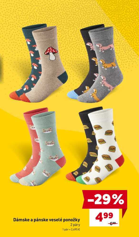 Dámske a pánske veselé ponožky 2 páry 