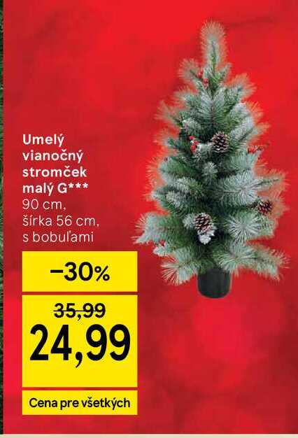 Umelý vianočný stromček malý G 90 cm, šírka 56 cm