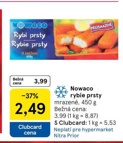 Nowaco rybie prsty mrazené, 450 g 