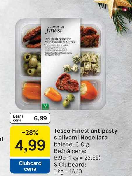 Tesco Finest antipasty s olivami Nocellara balené, 310 g 