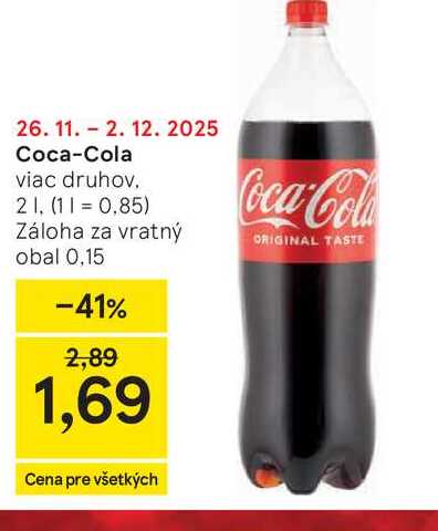 Coca-Cola viac druhov 2l